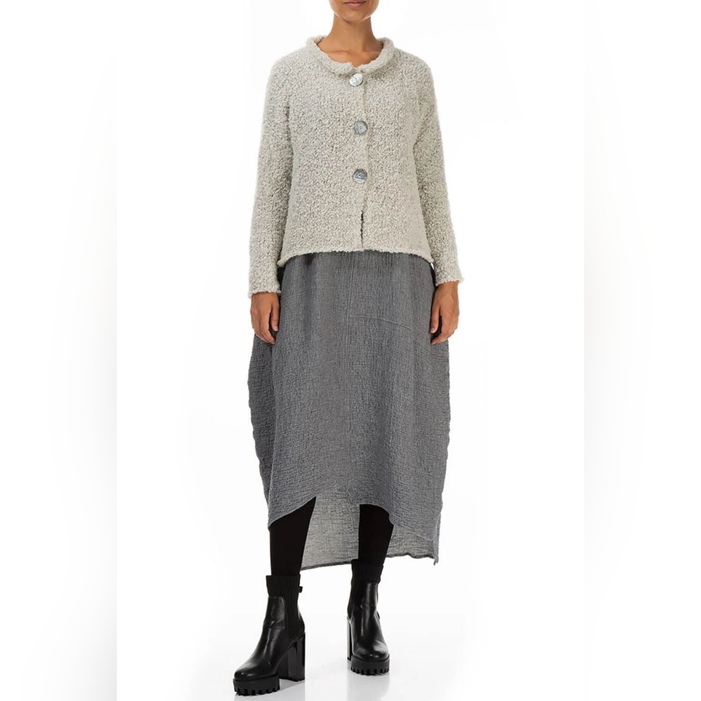 GRIZAS Grey Melange Alpaca Cardigan XL